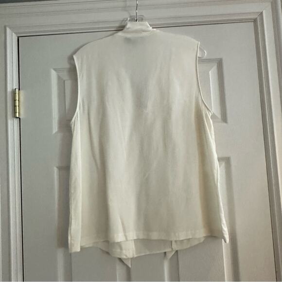 St. John Bow-tie Silk Sleeveless Blouse Shirt Top Quiet Luxury Designer LARGE - Picture 6 of 12